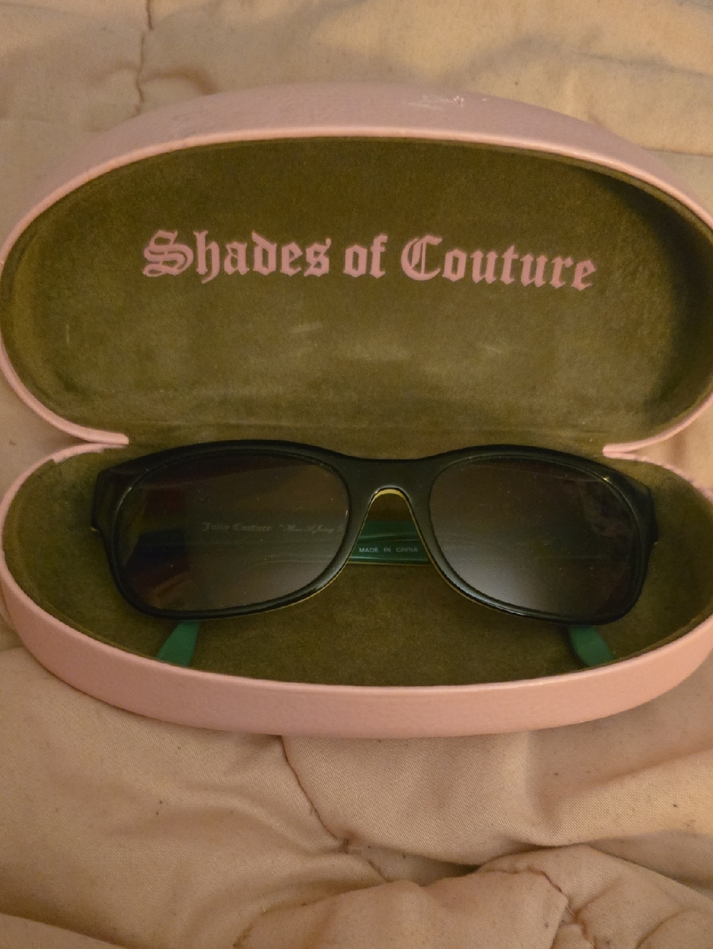 Juicy Couture Pink Case with Black Sunglasses